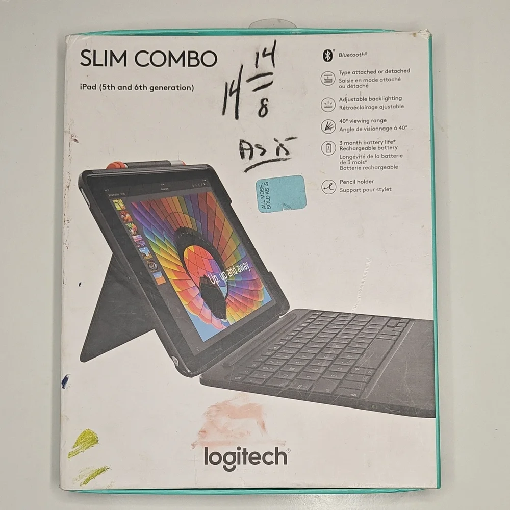 Logitech Slim Combo Black Tablet Keyboard Case